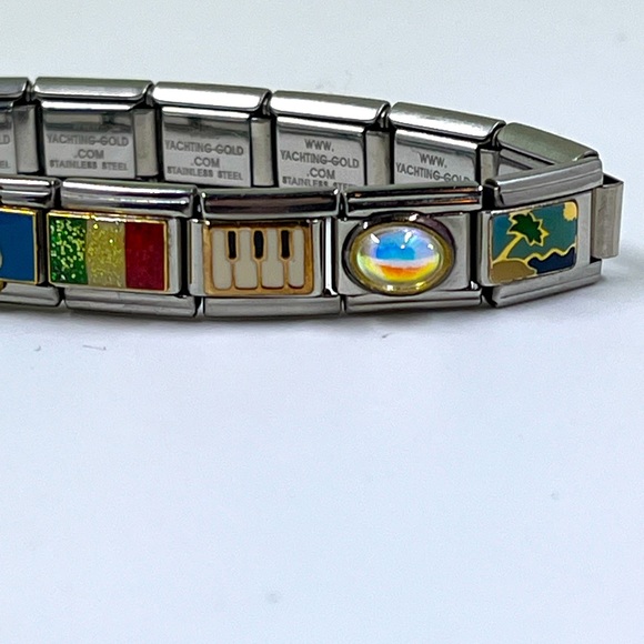 Vintage Y2K Throw Back Stainless Steel Link Customizable Bracelet - Picture 7 of 7